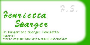 henrietta sparger business card